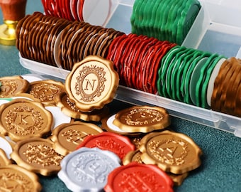 Custom Self-Adhesive Wax Seal Stickers for Wedding or Gift, Personalized Wax Seal Stickers for Gift, Handmade Self-Adhesive Wax Seals