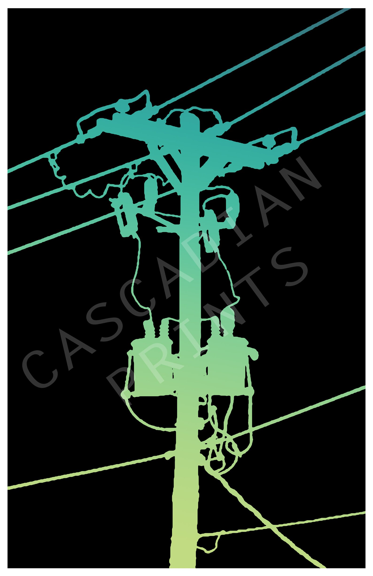 POWERLINE WALL ART 2 of 2 Printable Graphic Art Posters Etsy