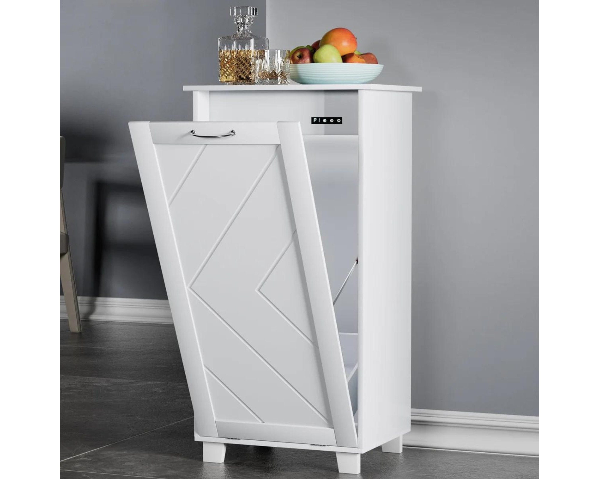 Stylish Tilt Out Kitchen Trash Bin, Wooden Kitchen Single Bin
