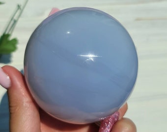 Blue Chalcedony Sphere, Choose Size, Small to Large Deep Blue