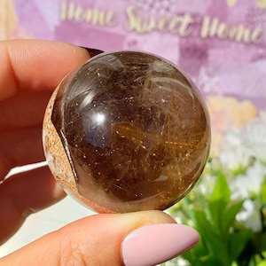 Rutilated Quartz Sphere, Gold Rutile Crystal Ball Garden Quartz, Rutile Quartz 12QS