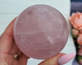 Rose Quartz Sphere, Choose Your Large Crystal Ball for Decor or Crystal Grids