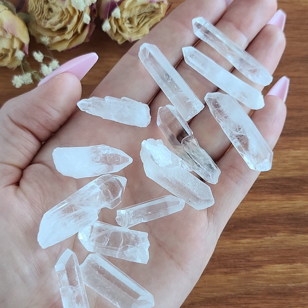 A+ Small to Large Quartz Points, Choose Quantity, 0.75" - 2" Raw Crystal Points for Jewelry Making or Crystal Grids