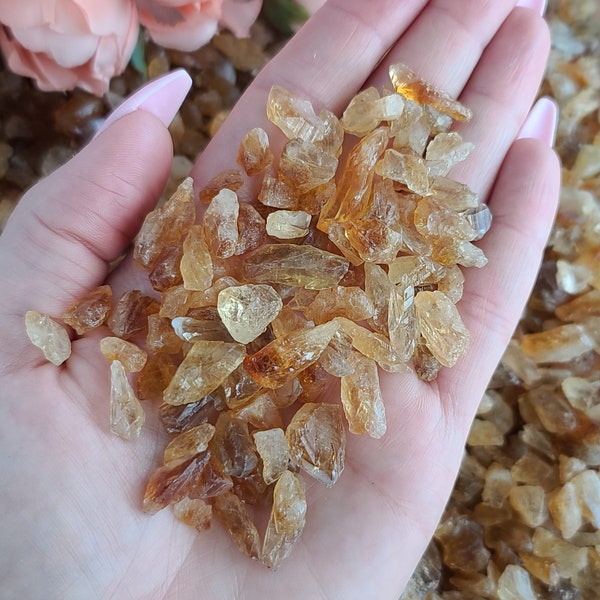 Rough Natural Citrine Chips 5-20 mm, Choose Quantity, Raw Crystal Points and Chunks for Jewelry Making, Metaphysical, or Crystal Grids
