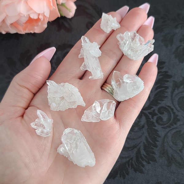 AAA Clear Quartz Clusters, Choose Quantity, Small Arkansas Quartz Crystals for Jewelry Making or Crystal Grids