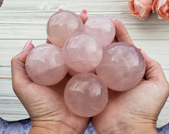 Rose Quartz Sphere, Choose Your Crystal Ball for Decor or Crystal Grids