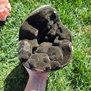 8 lb Septarian Geode Dragon's Egg, Huge Crystal Cluster from Madagascar, Perfect for Decor, Metaphysical Gifts, or Crystal Grids 5DE image 1