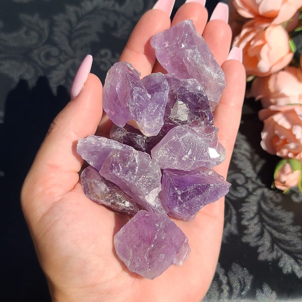 Rough Amethyst Chunks, Choose Quantity, Raw Purple Crystals for Decor or Crystal Grids