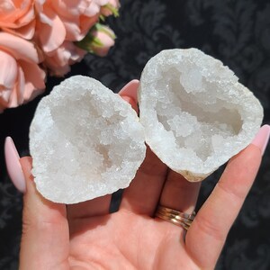 Cracked Geode, 2.25&quot; - 3&quot; Natural Druzy Quartz Cluster Egg Sphere From Morocco, Perfect for Gifts or Decor