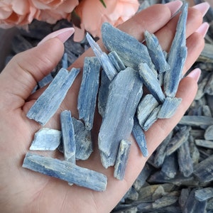 Small Blue Kyanite Blades 1&quot;-2.5&quot;, Bulk Lots of Raw Crystal Shards for Jewelry Making or Crystal Grids