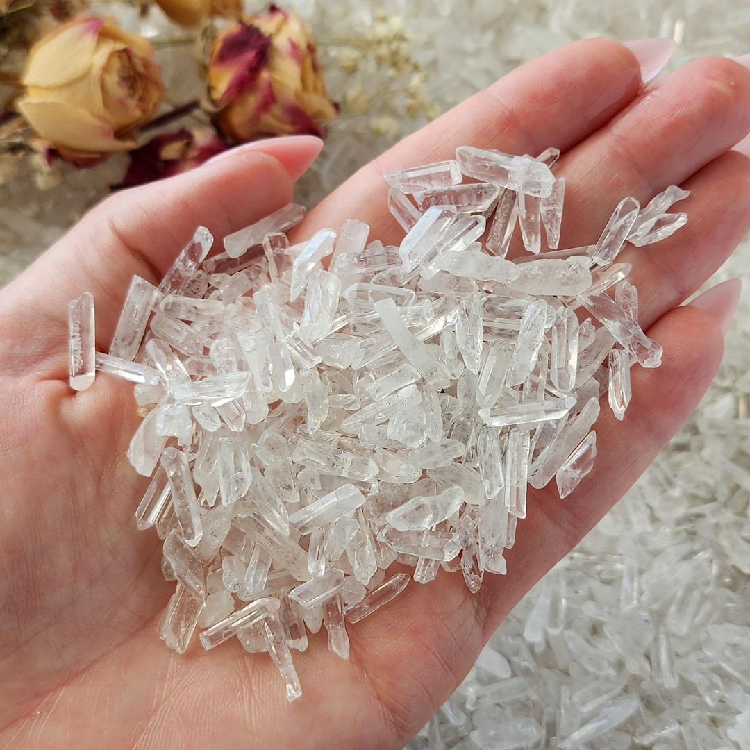 Small Clear Quartz Crystal Tumbled Shards and Points, Bulk Crystal Sand ...