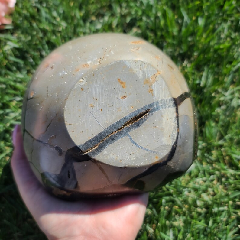 8 lb Septarian Geode Dragon's Egg, Huge Crystal Cluster from Madagascar, Perfect for Decor, Metaphysical Gifts, or Crystal Grids 5DE image 7