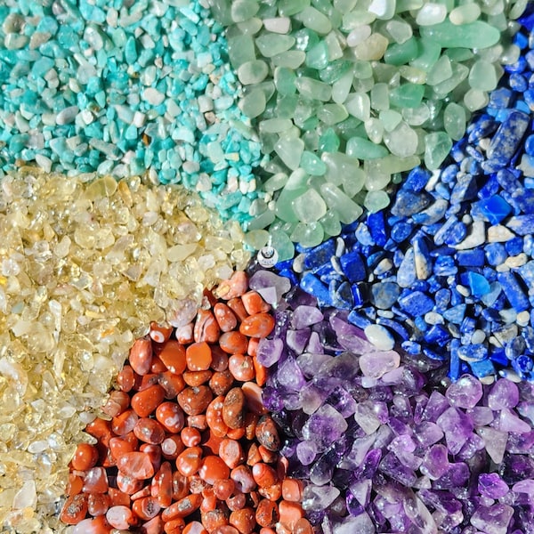Natural Crystal Chips in Bulk Lots, Choose Your Gemstone and Bag Size, Mini Undrilled Stones for Jewelry Making or Crystal Grids