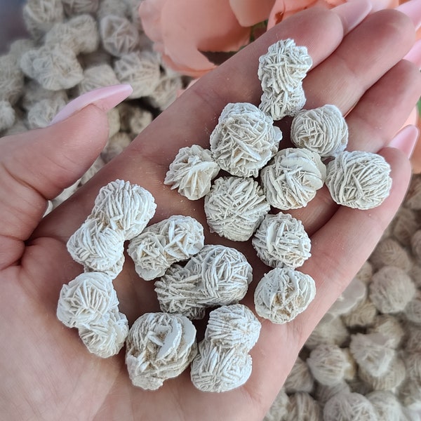 Mini Desert Rose Selenite Clusters, Choose Quantity, 0.25" - 1" Small Raw Crystals for Jewelry Making or Crystal Grids