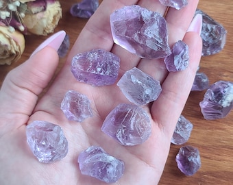 AAA Rough Amethyst Chunks, Small Raw Clear Purple Crystals for Faceting, Jewelry Making, or Crystal Grids