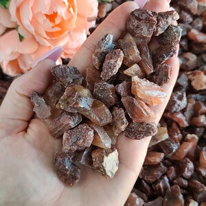 Red Calcite 3/4&quot; Raw Crystal Chunks, Bulk Gemstone Chips Lot for Jewelry Making or Crystal Grids