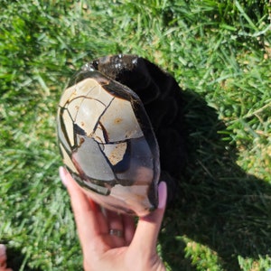 8 lb Septarian Geode Dragon's Egg, Huge Crystal Cluster from Madagascar, Perfect for Decor, Metaphysical Gifts, or Crystal Grids 5DE image 8