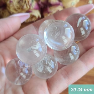 Small Clear Quartz Sphere, Choose Quantity, Mini Crystal Ball Perfect for Jewelry Making or Crystal Grids
