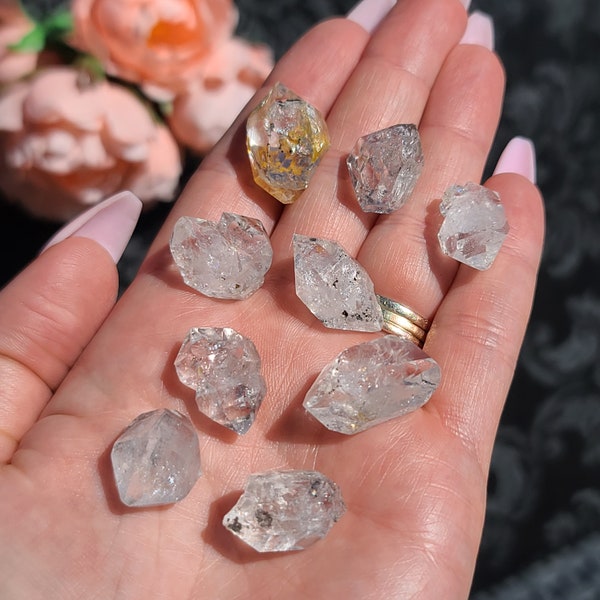 A- Herkimer Diamond, Choose Your Small Raw Crystal Chunk Cluster or Point for Jewelry Making or Crystal Grids