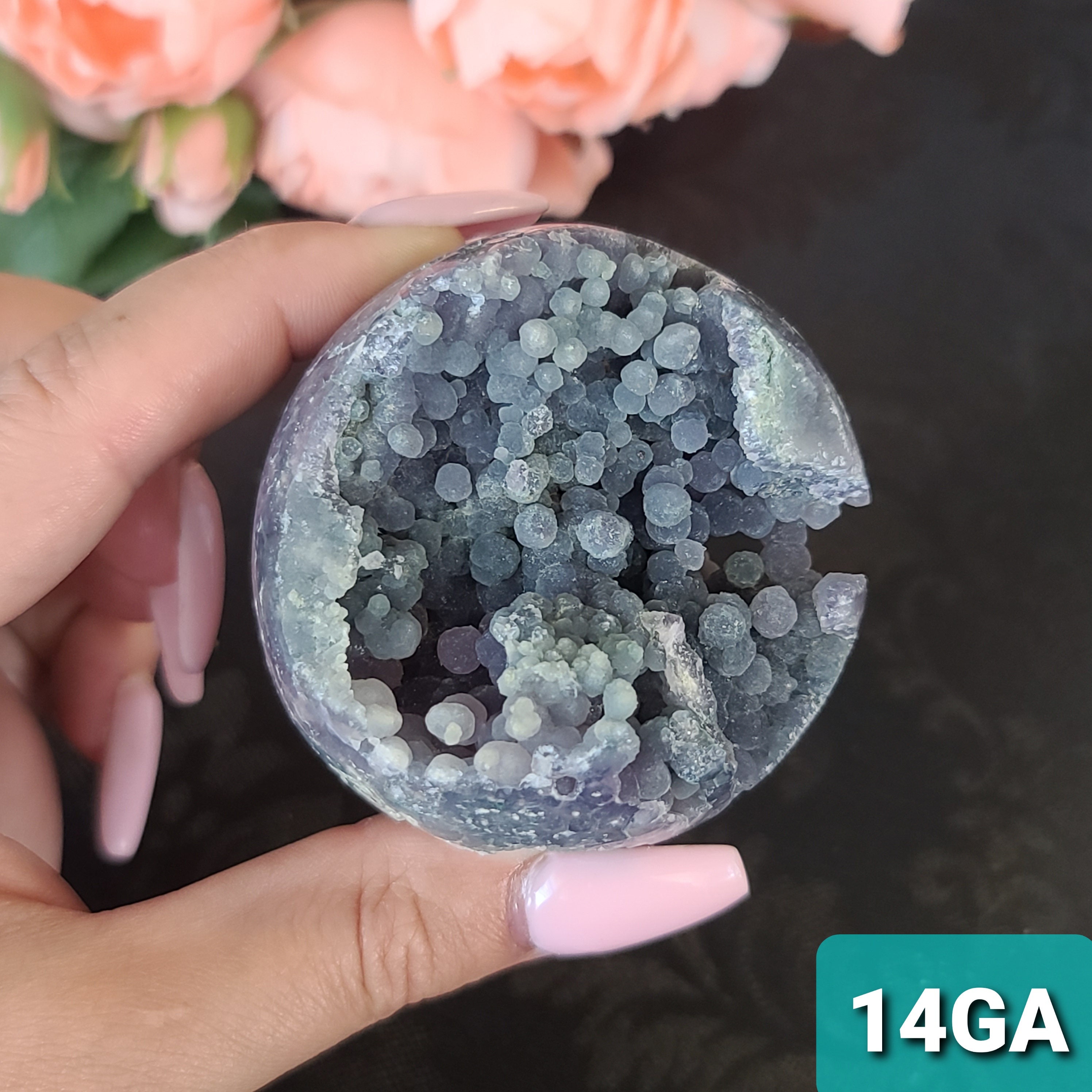 Grape Agate Egg, Blue and Purple Bubble Chalcedony Geode, Perfect for ...