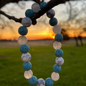 Pulsera de lava, pulsera de aceite esencial Pulsera Mala, cuentas Mala, curación, piedras preciosas, pulsera de yoga, difusor de aceite, jade, cuarzo