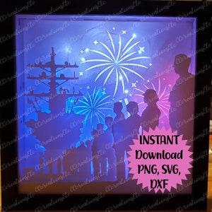 Navy Sailor 3D Light Silhouette Shadow Box Paper Cut File (Personal Use Only) - PNG, SVG, DXF Digital Download