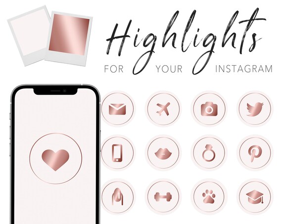 Rose Gold Instagram Story Highlight Icons instagram stories | Etsy