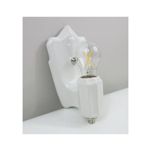Refurbished Porcelier Wall Sconce - Single - Porcelain - Art Deco Era - Rewired for Hard Wire Use - White