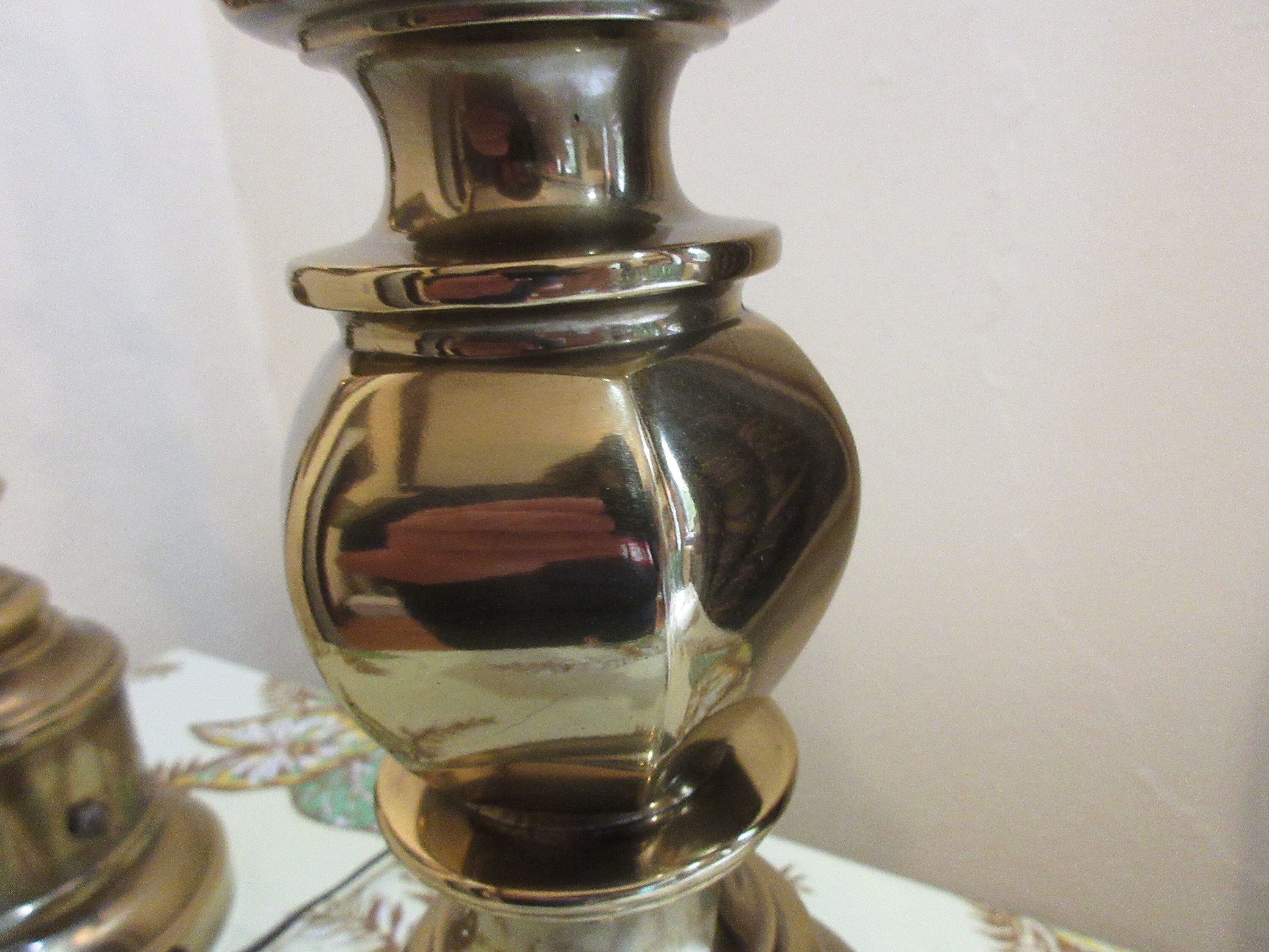 Vintage Stiffel Lamp Pair Heavy Brass Original Finials Etsy