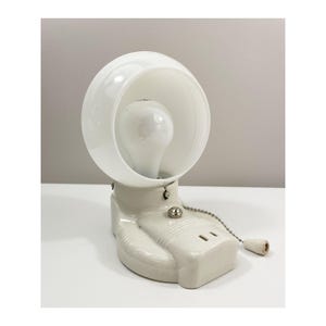 Refurbished Art Deco Porcelain Shaded Wall Sconce with Pull Chain - 1920&#39;s 1930&#39;s - SINGLE - Paulding
