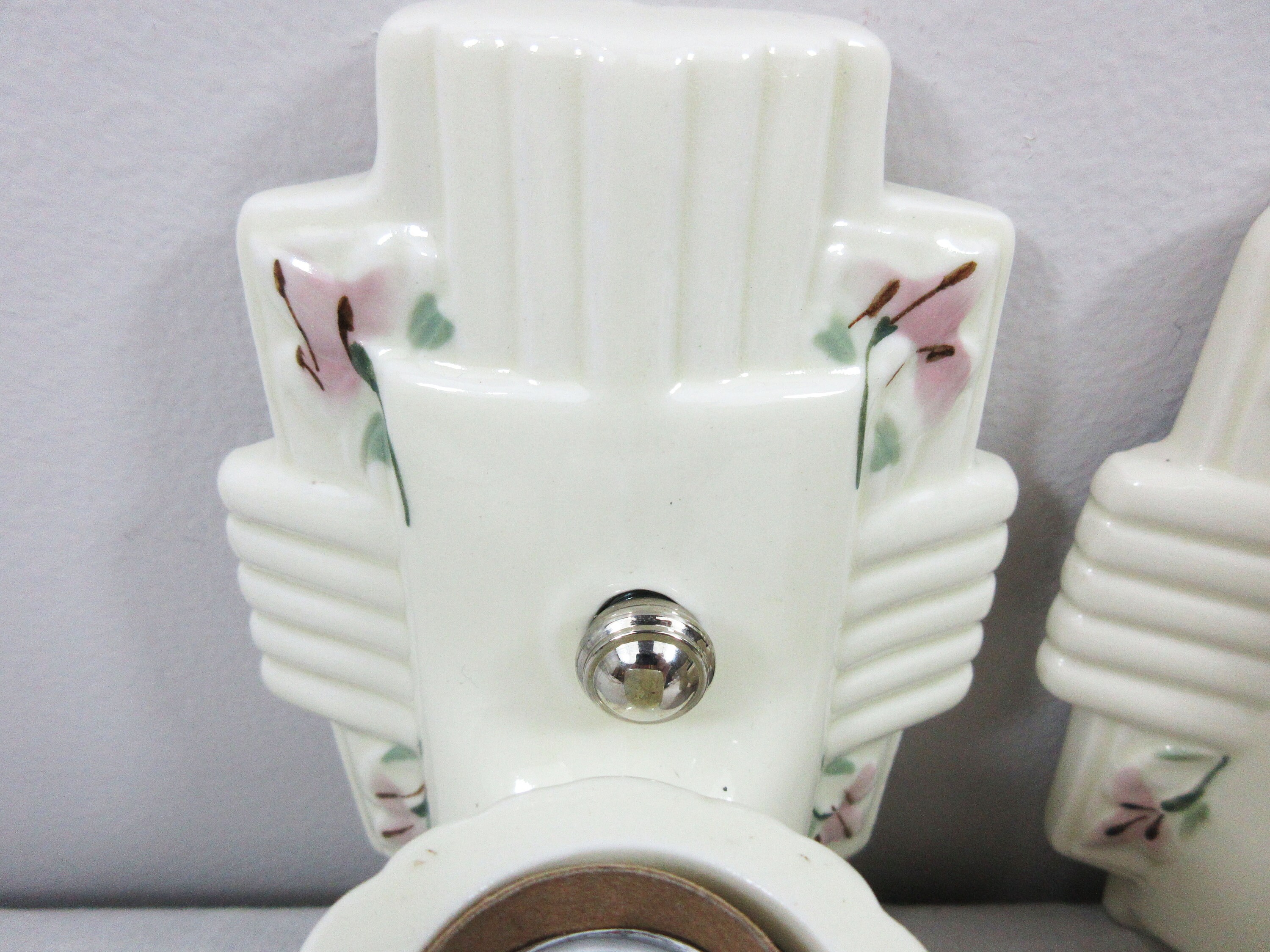 Aufgearbeitete Art Deco Wandleuchte für Bad Paar 1920er | Etsy