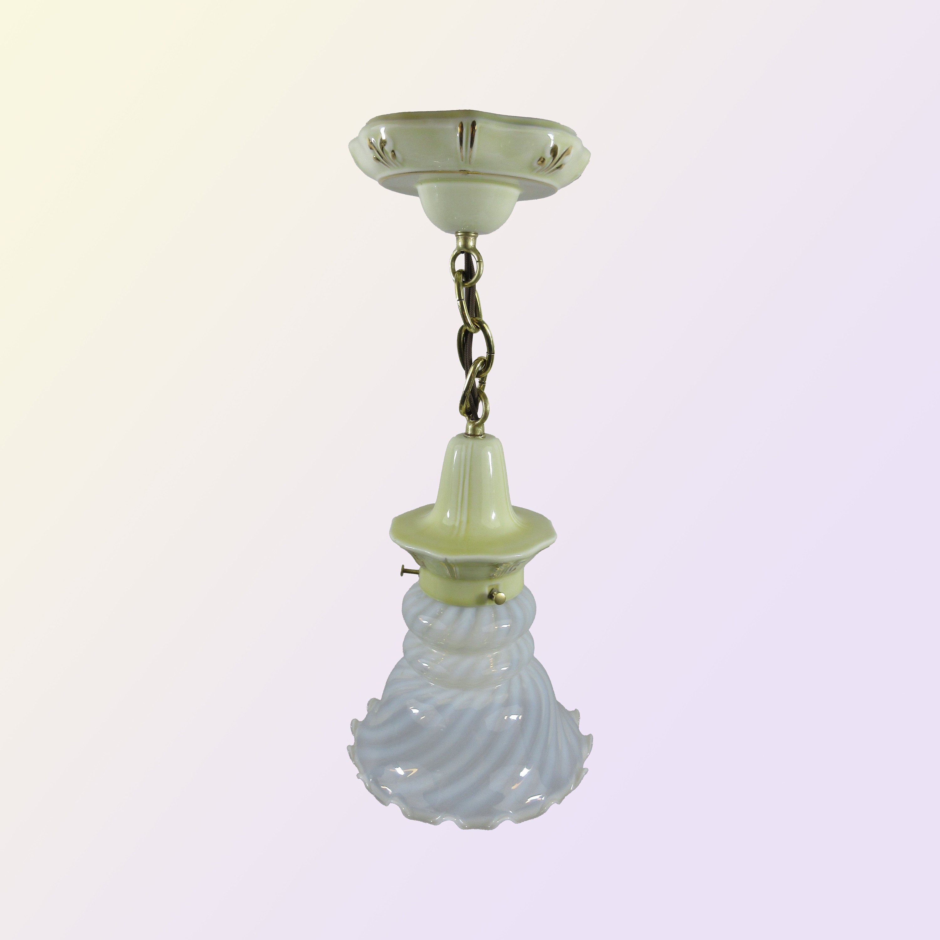Fenton glass chandelier - Etsy 日本