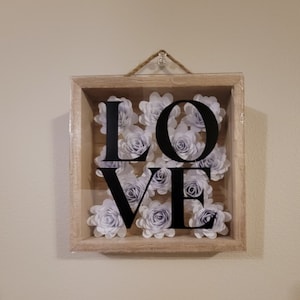 Paper Flowers Custom Shadow Box