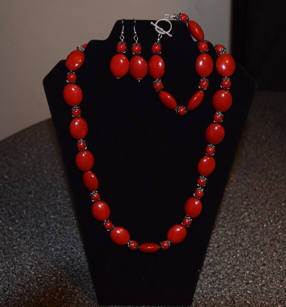 Red stone jewellery sale set