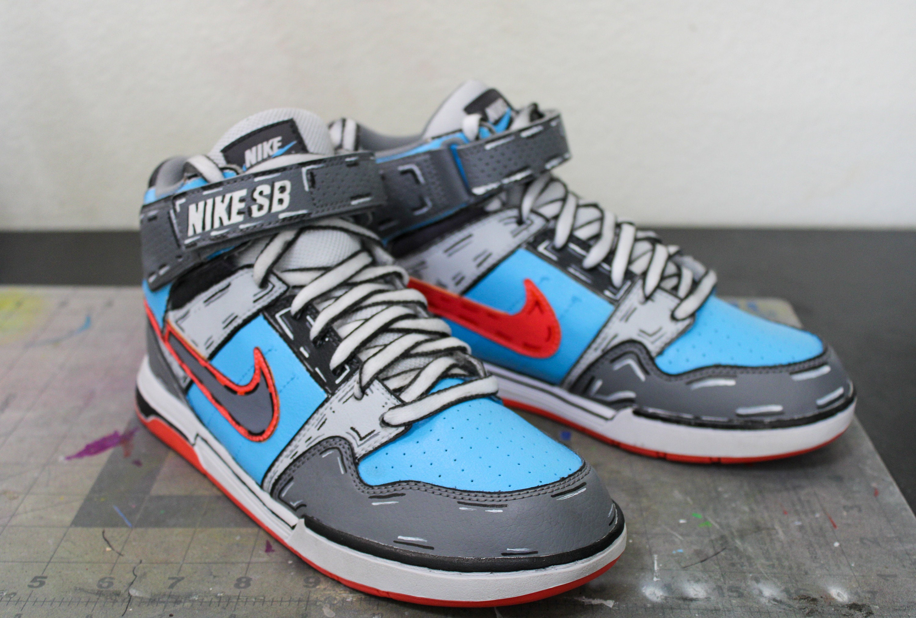 Custom Painted NIKE SB Pale Blue Design | Etsy