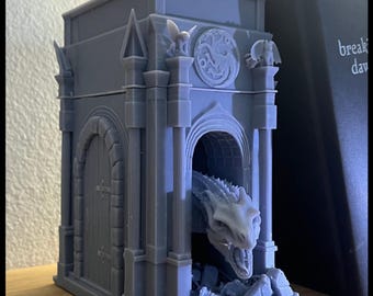 Game of Thrones-Inspired Dragon Bookend – 3D Printed Resin Fantasy Decor | A Dance of Dragons | Handmade Shelf Art