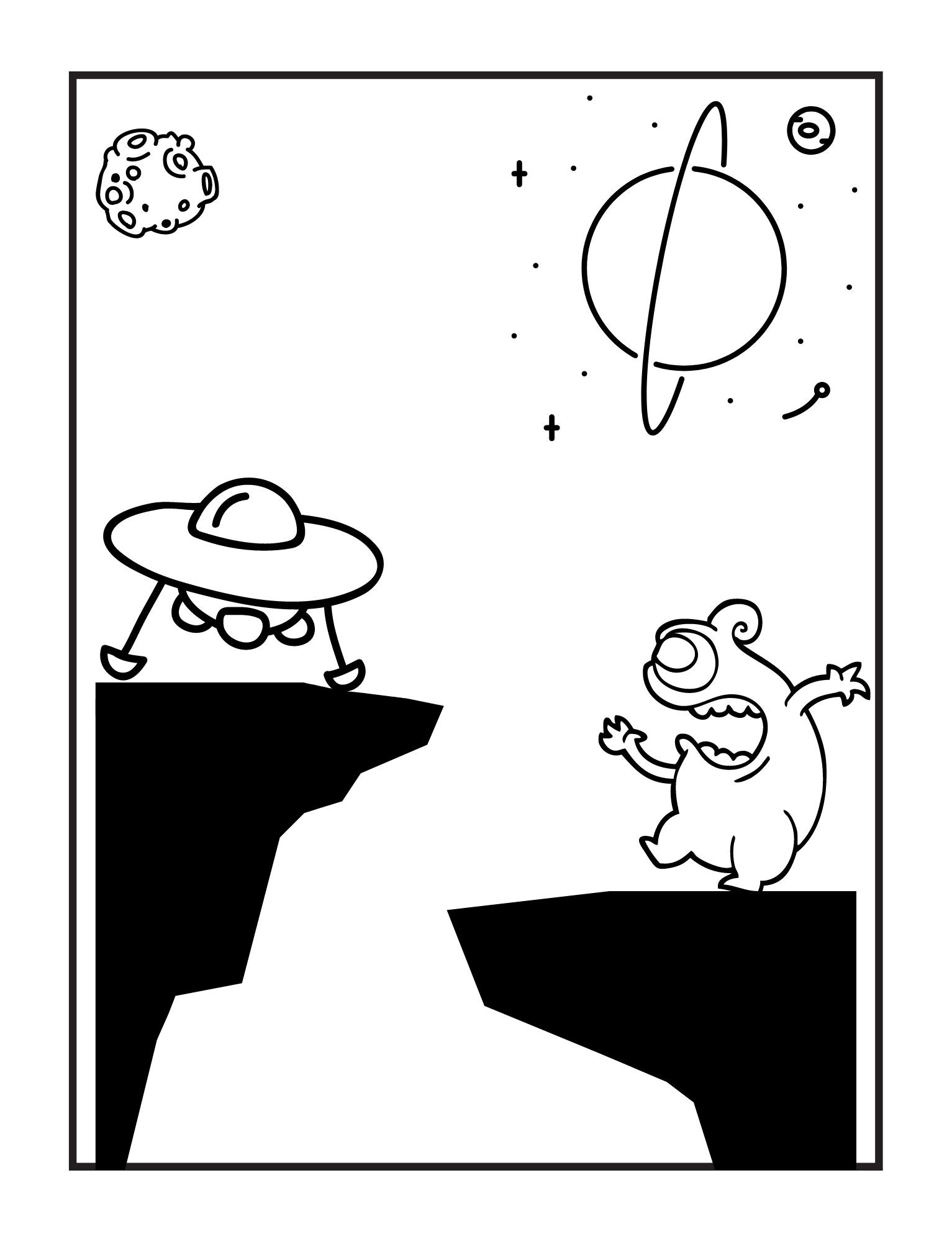 Alien Coloring Pages For Preschoolers