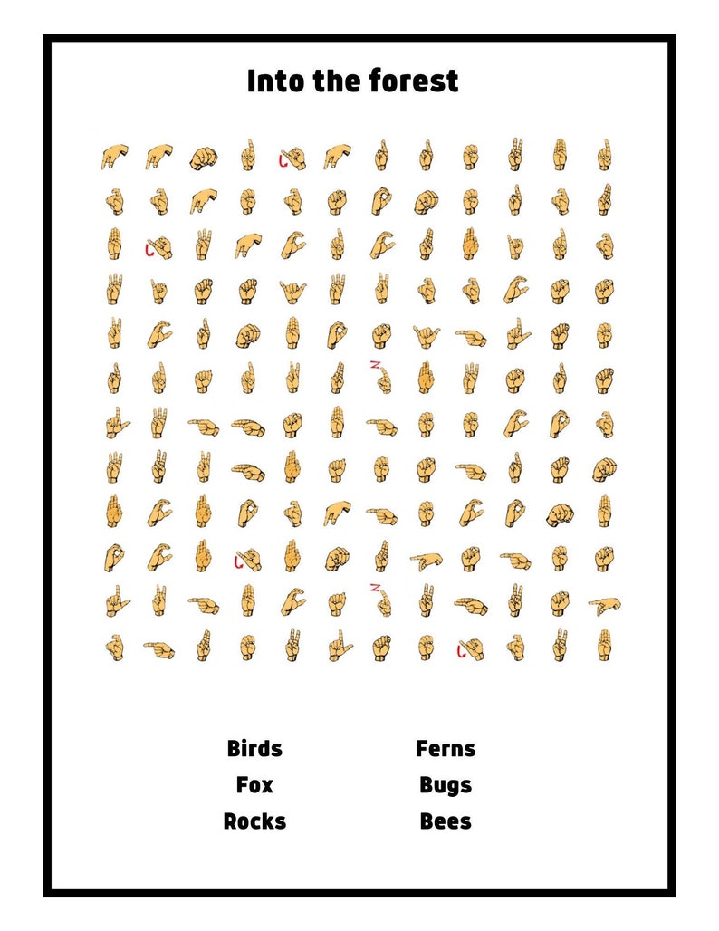 Printable ASL Word Search Set 1 - Etsy