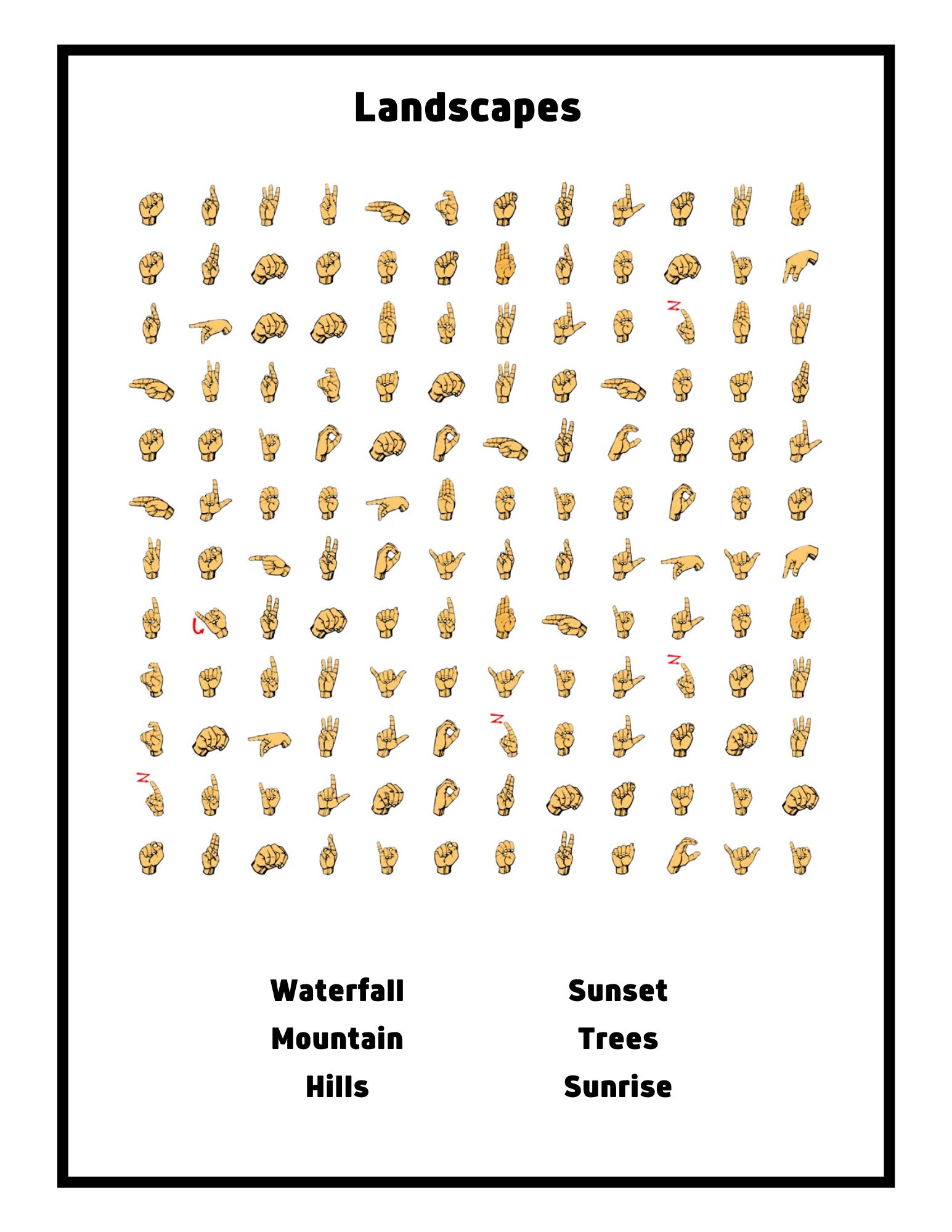 Printable ASL Word Search Set 1 - Etsy