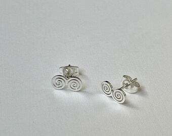 Silver Hmong inspired stud earrings