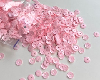 Semi Brillante Pastel Rosa Loose Cup Lentejuelas 5mm, 1000 PCs