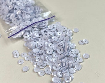 Semi Glossy white Loose Cup Sequins 5mm, 1000 PCs