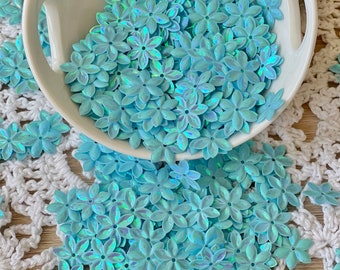 Light Blue Flower Sequins, DIY, Loose Sequins, about 250 PCS