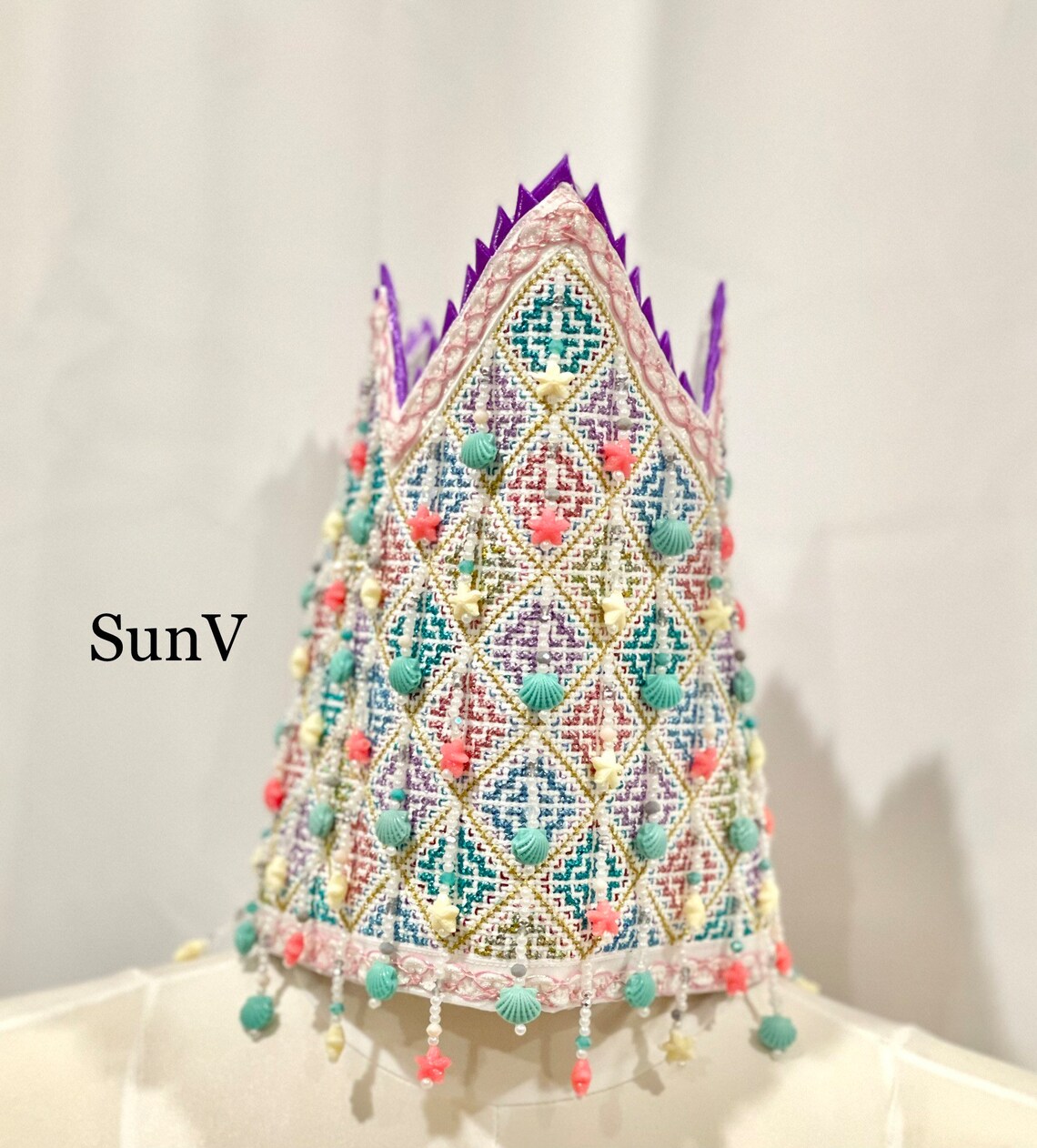 Mermaid Color Metallic Hmong Princess Hat Pattern, Digital Download - Etsy