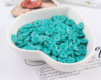 Semi Glossy Solid Turquoise Loose Cup Sequins 5mm, 1000 PCs