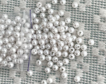 Perles en plastique 8mm, 350 perles, environ 75 grammes