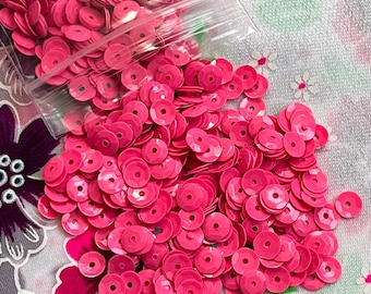 Semi Glossy Hot Pink Loose Cup Sequins 5mm, 1000 PCs
