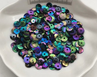Lentejuelas iridiscentes Negro Loose Cup 5mm, 1000 PCs