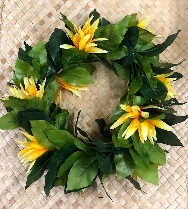 Maile and Spider Lily Hawaiian Head Lei artificial Etsy
