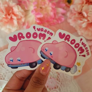 Cute Pink Car - Glossy Sticker